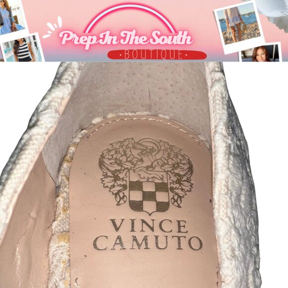 Vince Camuto 'Totsi' Peep Toe Nude Espadrille Wedge Sandals | Size 9.5 - Picture 10 of 12